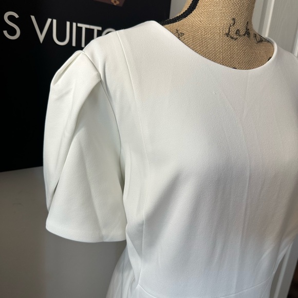 🆕Calvin Klein Ivory Petal Sleeve Dress - Picture 6 of 17